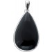 Onyx Anhänger Silber 925 schwarzer Edelstein 30ct