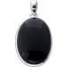 Onyx Anhänger Silber 925 schwarzer Edelstein 25ct 
