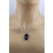 Onyx Anhänger Silber 925 schwarzer Edelstein 25ct 