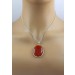 Karneol Anhänger Silber 925 orange roter Edelstein 45ct