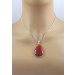Carneol Anhänger Silber 925 orange roter Edelstein 35ct
