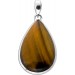 Tigerauge Anhänger Silber 925 gold brauner Edelstein 20ct