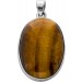 Tigerauge Anhänger Silber 925 gold brauner Edelstein 45ct