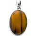Tigerauge Anhänger Silber 925 gold brauner Edelstein 25ct