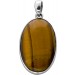 Tigerauge Anhänger Silber 925 gold brauner Edelstein 35ct