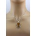 Tigerauge Anhänger Silber 925 gold brauner Edelstein 35ct