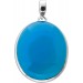 Chalzedon Anhänger Silber 925 himmelblauer Edelstein 30ct