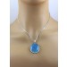 Chalzedon Anhänger Silber 925 himmelblauer Edelstein 30ct