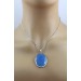 Chalzedon Anhänger Silber 925 himmelblauer Edelstein 30ct