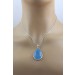 Chalzedon Anhänger Silber 925 himmelblauer Edelstein 30ct