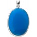 Chalzedon Anhänger Silber 925 himmelblauer Edelstein 35ct