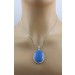 Chalzedon Anhänger Silber 925 himmelblauer Edelstein 35ct