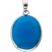 Chalzedon Anhänger Silber 925 himmelblauer Edelstein 30ct