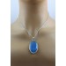Chalzedon Anhänger Silber 925 himmelblauer Edelstein 45ct