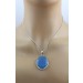 Chalzedon Anhänger Silber 925 himmelblauer Edelstein 30ct