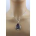 Amethyst Anhänger Silber 925 lila grüner Seiden Edelstein 35ct