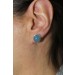 Chalzedon Ohrstecker Silber 925 blaue Edelsteine 7.5ct