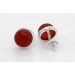 Carneol Ohrstecker Silber 925 orange rote Edelsteine 7.5ct