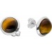 Tigerauge Ohrstecker Silber 925 braune Edelsteine 7.5ct