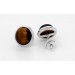 Tigerauge Ohrstecker Silber 925 braune Edelsteine 7.5ct
