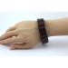 Blutstein Armband flexibel weinrot schwarze Edelsteine