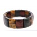 Tigerauge Armband schwarz braun goldene Edelsteine flexibel