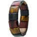 Tigerauge Armband schwarz braun goldene Edelsteine flexibel