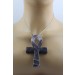 Amethyst Kreuz des Lebens Ankh Anhaenger dunkel lila Edelstein