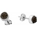 Edelstein Ohrstecker Silber 925 schwarze Natur Drusen