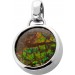 Ammolit Anhänger Silber 925 rot grüner Natur Edelstein