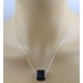 Onyx Anhänger Silber 925 schwarzer Natur Edelstein