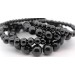 Obsidian Armband Set schwarze Natur Edelsteine flexibel