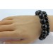 Obsidian Armband Set schwarze Natur Edelsteine flexibel