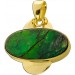 Ammolit Anhänger Silber vergoldet grün roter Edelstein