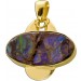 Ammolit Anhänger Silber vergoldet grün violetter Edelstein