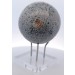 Ozeanjaspis Kugel hellgrau weißer Naturedelstein handgeschnitzt