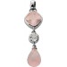 Rosenquarz Anhänger Silber 925 nat. rosa Rosenquarz weißer Topas 