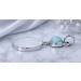 Larimar Anhänger Silber 925 nat. hellblauer Larimar 4ct Perlmutt 5.2ct