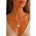 Larimar Anhänger Silber 925 nat. hellblauer Larimar 4ct Perlmutt 5.2ct